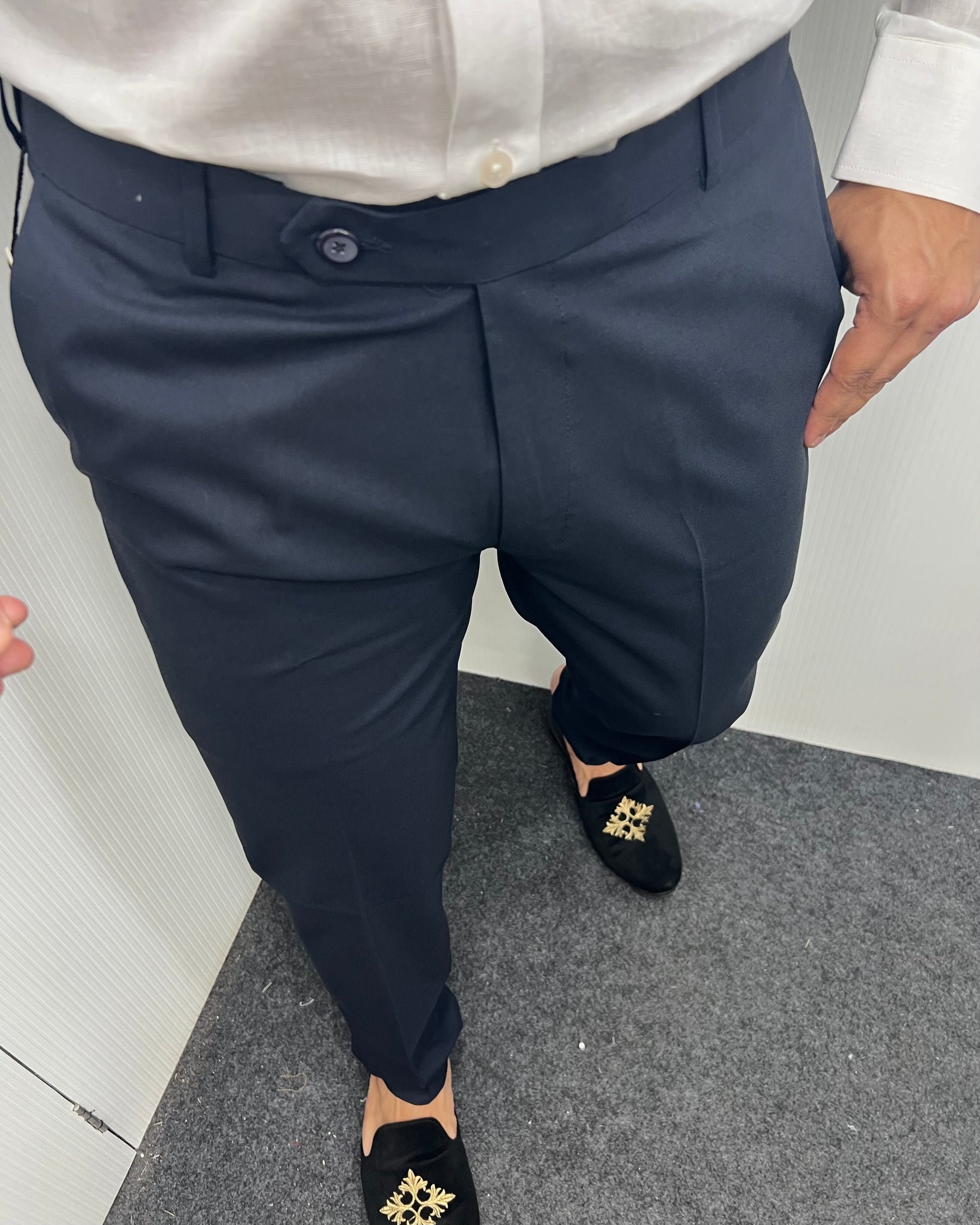 Navy Blue Flexiwaist Business Class Formal Pant