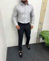 Gray Premium Cotton Polyblend Waffle Shirt