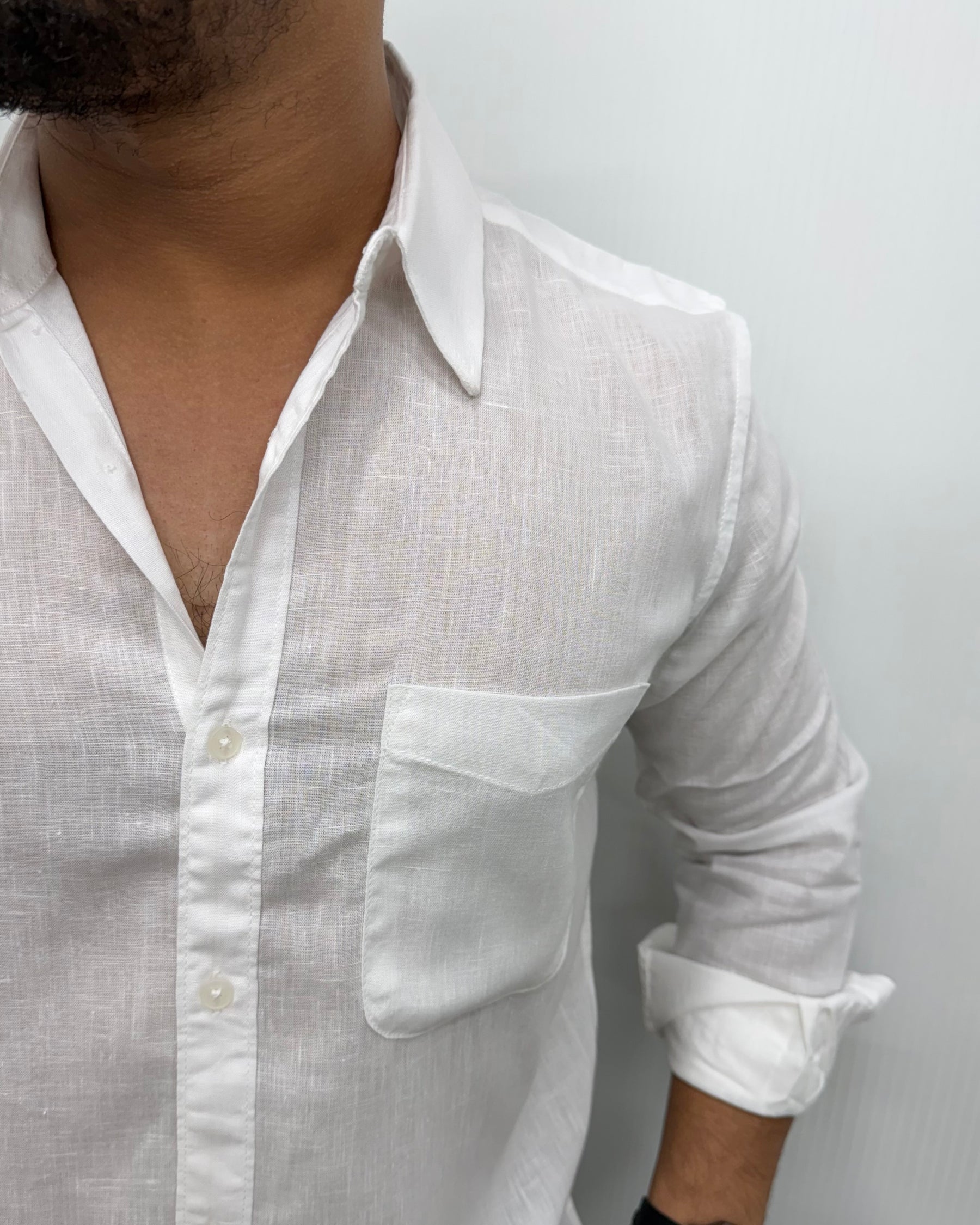White Lyocell Linen Shirt