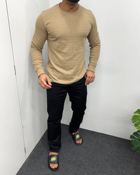 Sand Plain Knit T-Shirt