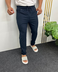 Navy Blue Premium Cotton Matty Track Pant