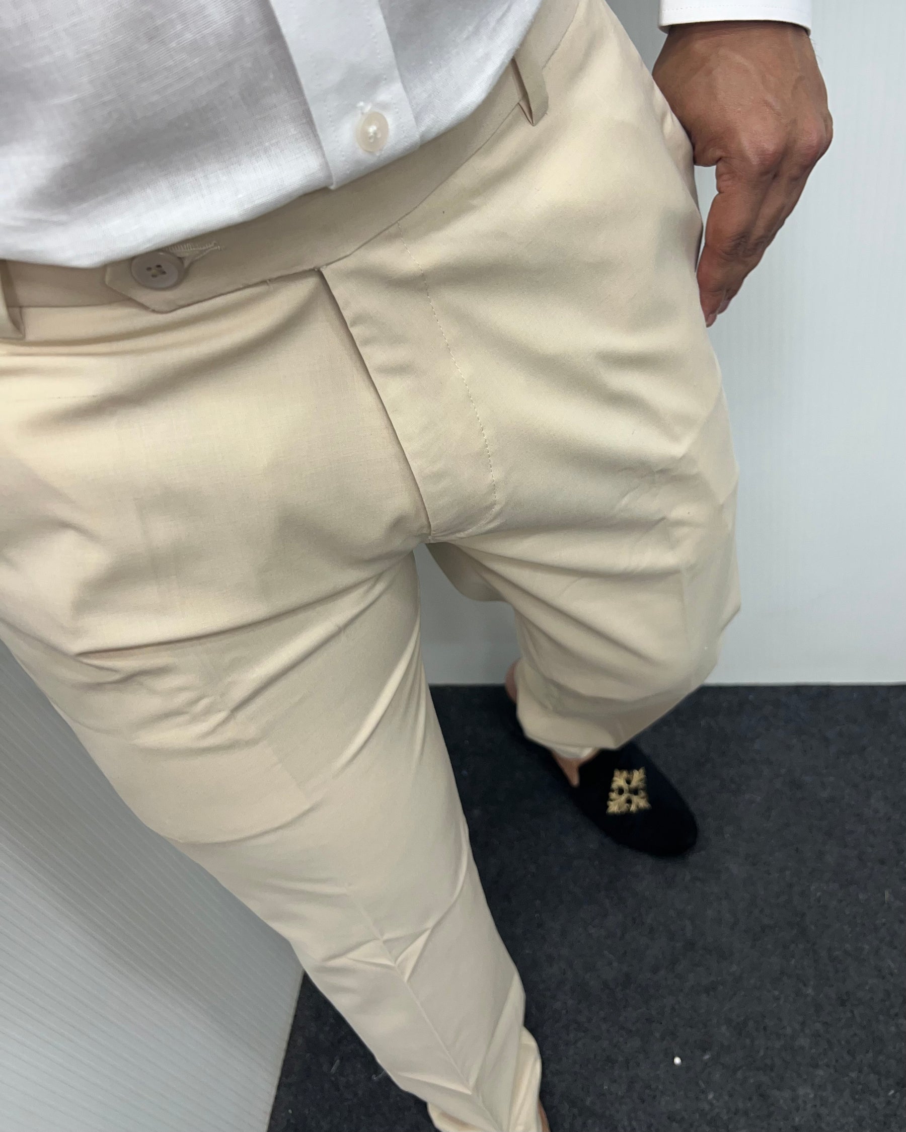 Light Cream Flexiwaist Business Class Formal Pant