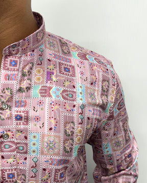 Jari Fabric Printed Premium Short Kurta