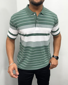 Pista Collar Matty Striped T-Shirt