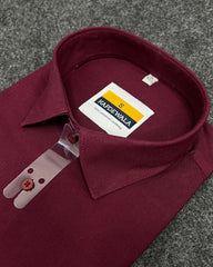 Maroon Business Class Oxford Lycra Formal Shirt