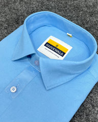 Sky Blue Business Class Oxford Lycra Formal Shirt