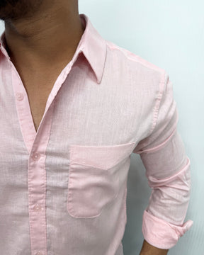 Baby Pink Lyocell Linen Shirt
