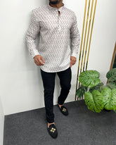 Jari Fabric Printed Premium Short Kurta