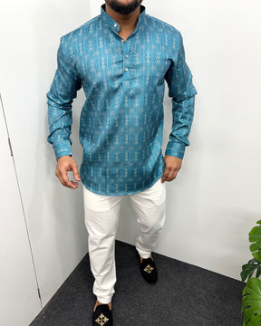 Jari Fabric Printed Premium Short Kurta