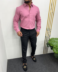 Pink Premium Cotton Polyblend Waffle Shirt
