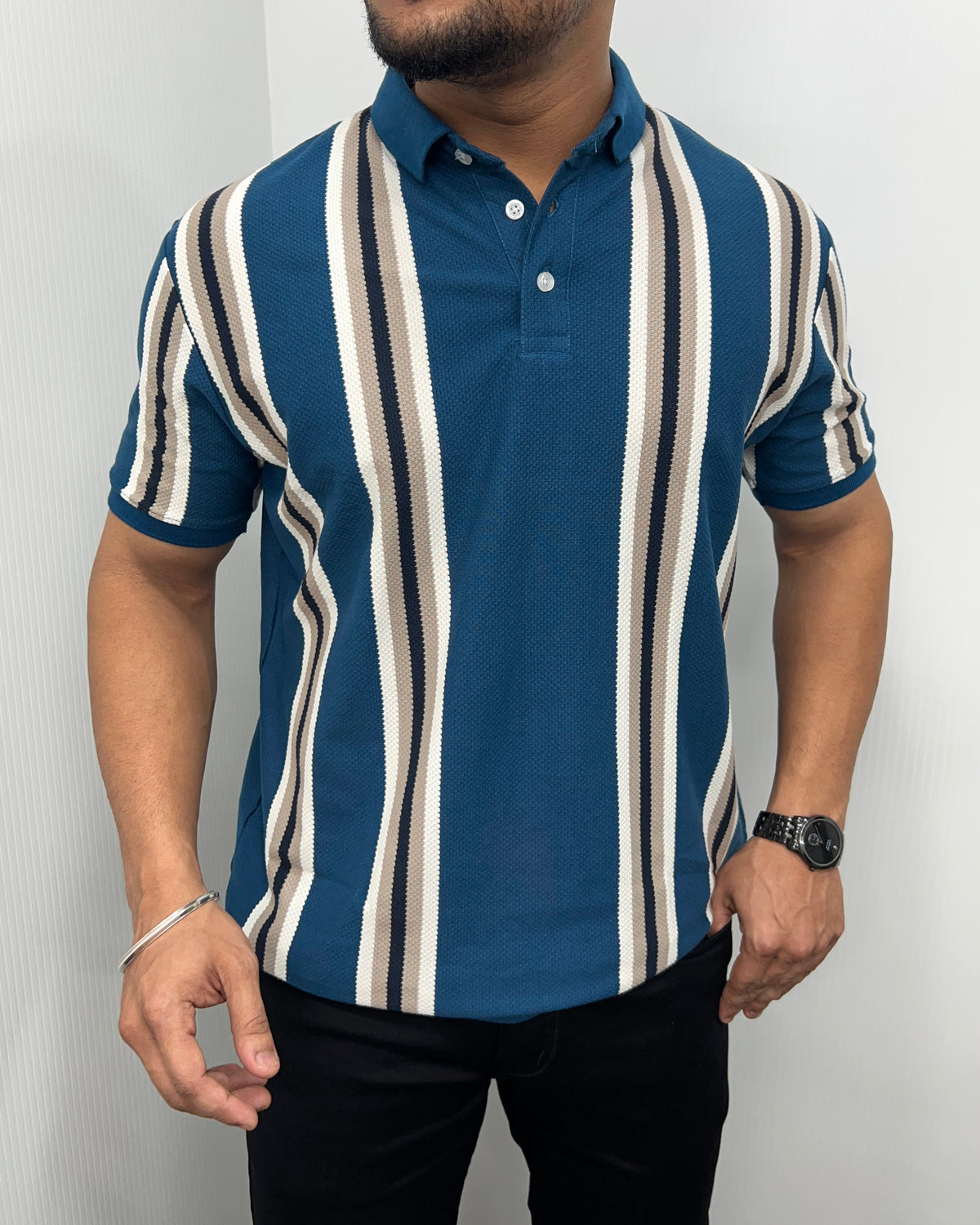 Royal Blue Matty Striped T-Shirt