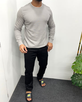 Light Gray Plain Knit T-Shirt