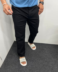 Black Imported Dobby Baggy Pant