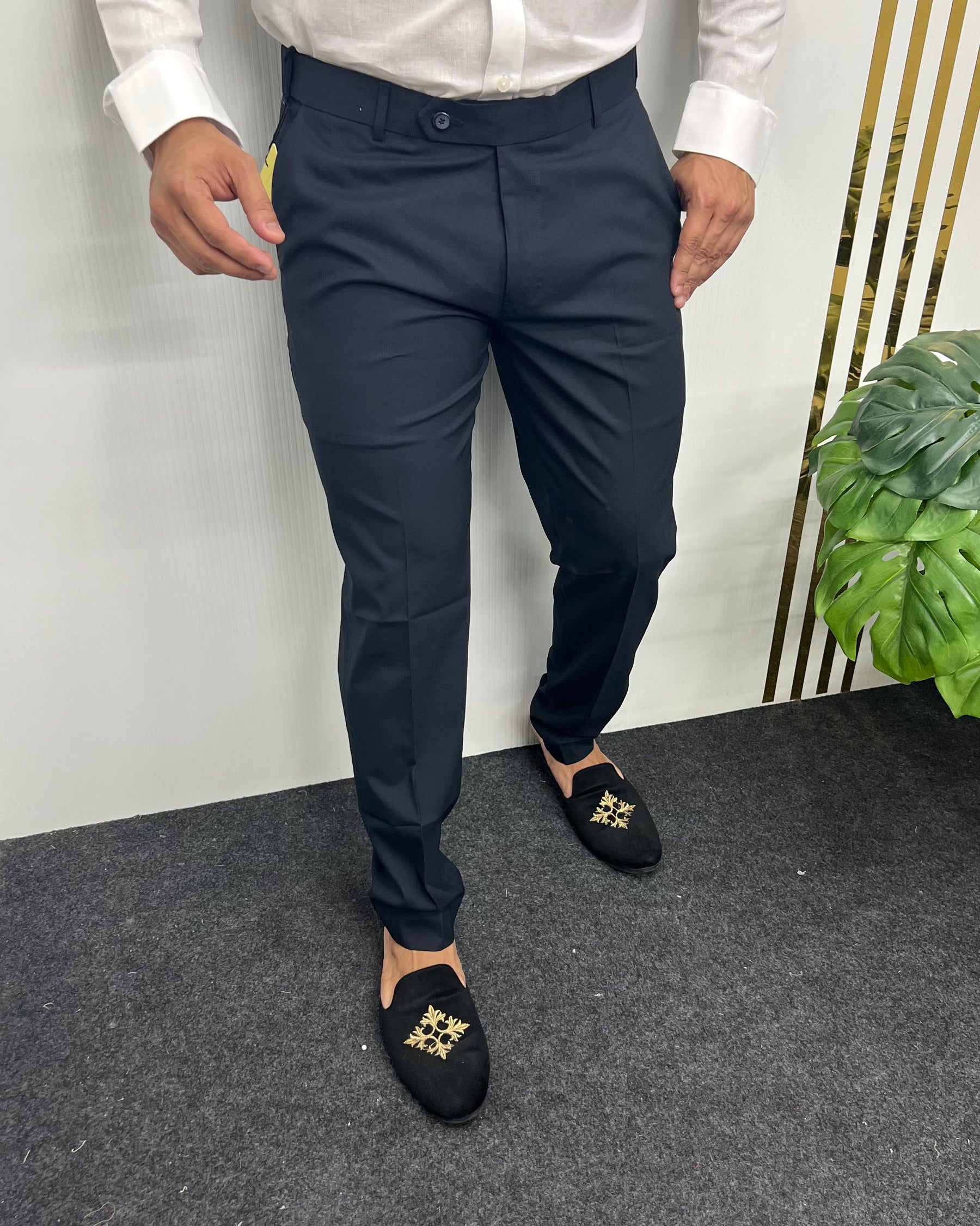 Navy Blue Flexiwaist Business Class Formal Pant