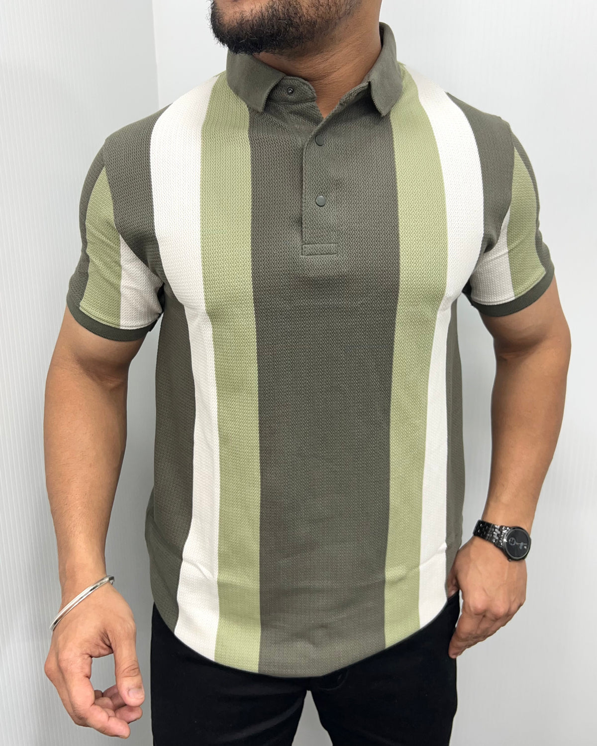 Dusty Matty Structure Striped T-Shirt