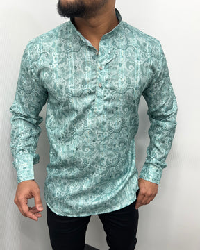 Jari Fabric Printed Premium Short Kurta