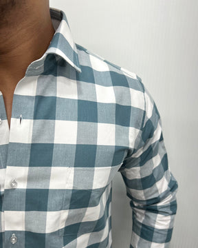 Sea Green Checkered Shirt