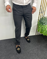 Melange Dark Gray Flexiwaist Business Class Formal Pant