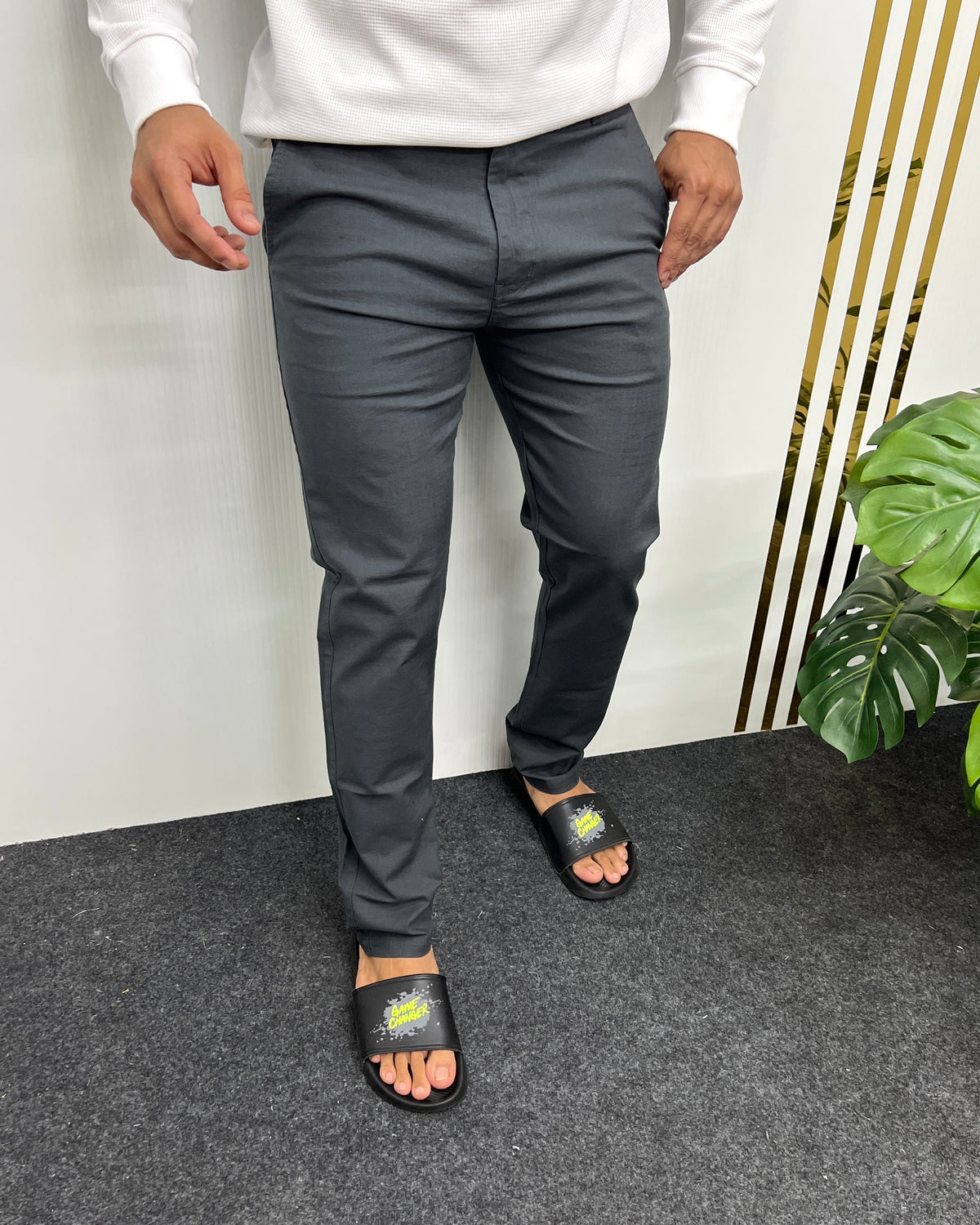 Mill Made Dark Gray Cotton Linen Pant