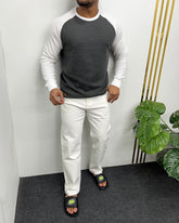 Dark Gray & White Raglan T-Shirt