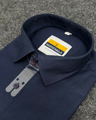 Navy Blue Business Class Oxford Lycra Formal Shirt