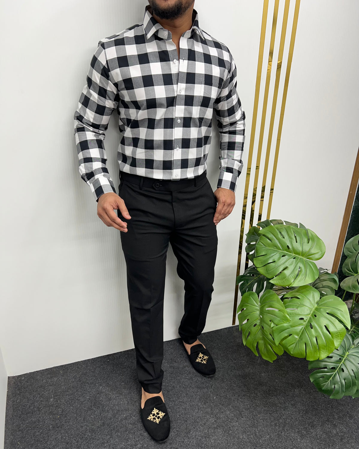 Black Checkered Shirt