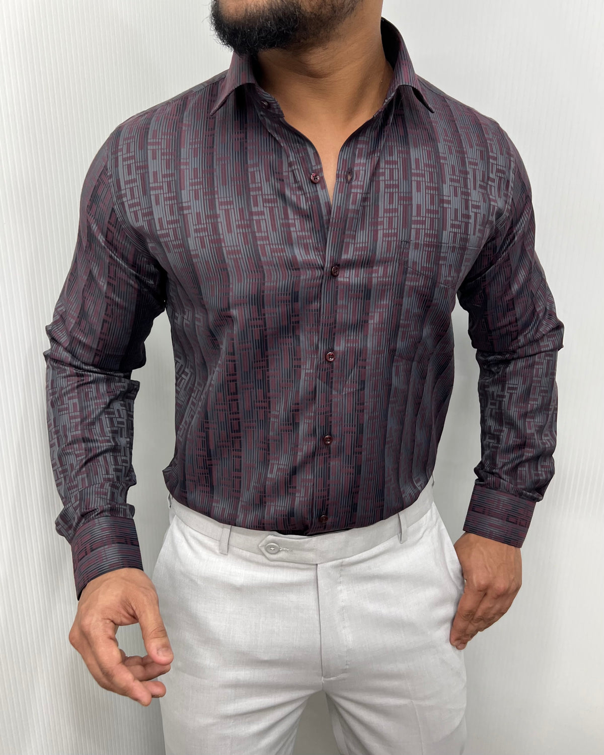 Maroon Premium Giza Finish Shirt