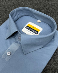 Pastle Blue Business Class Oxford Lycra Formal Shirt