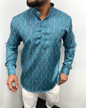 Jari Fabric Printed Premium Short Kurta