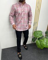 Jari Fabric Printed Premium Short Kurta