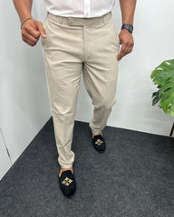 Pastel Beige Flexiwaist Business Class Formal Pant