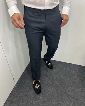 Black Straight Fit Dobby Flexiwaist Business Class Formal Pant