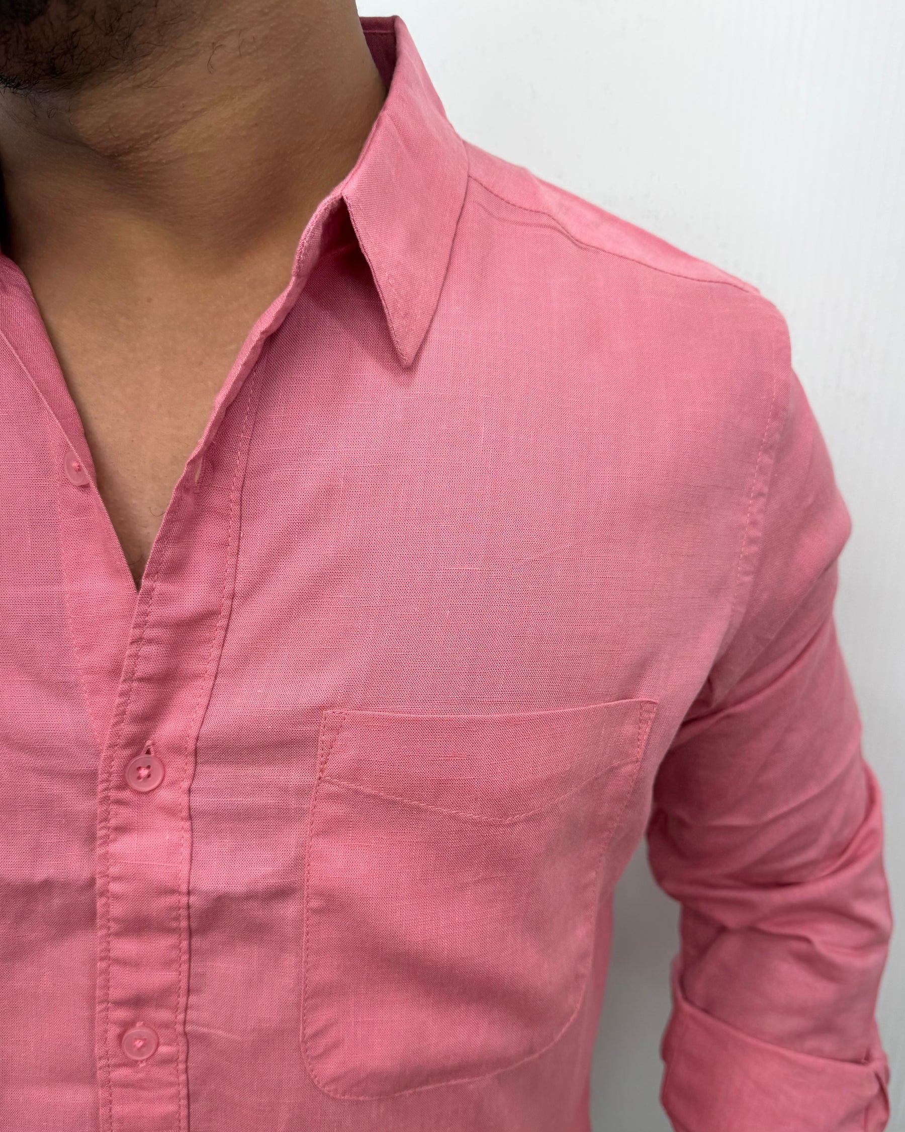 Pink Lyocell Linen Shirt