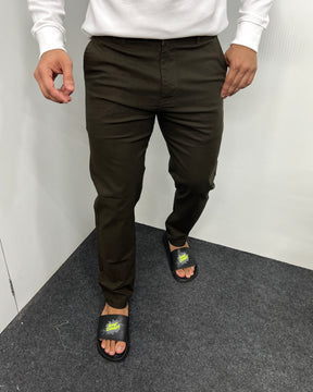 Mill Made Dark Mehandi Cotton Linen Pant