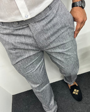 Irish Gray Heavy Quality Linen Blend Formal Pant