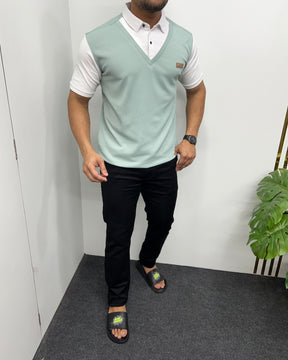 Pista & White Plaid T-Shirt