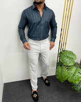 Chintamani Blue Premium Giza Finish Shirt