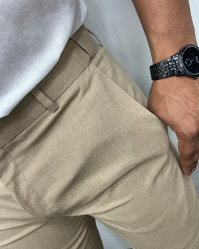 Cream Flexiwaist Business Class Formal Pant