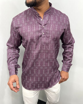 Jari Fabric Printed Premium Short Kurta