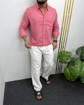 Pink Lyocell Linen Shirt