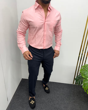 Light Peach Business Class Oxford Lycra Formal Shirt