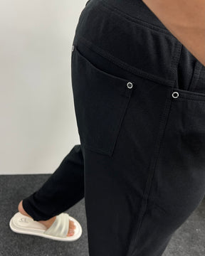 Black Premium Cotton Matty Track Pant