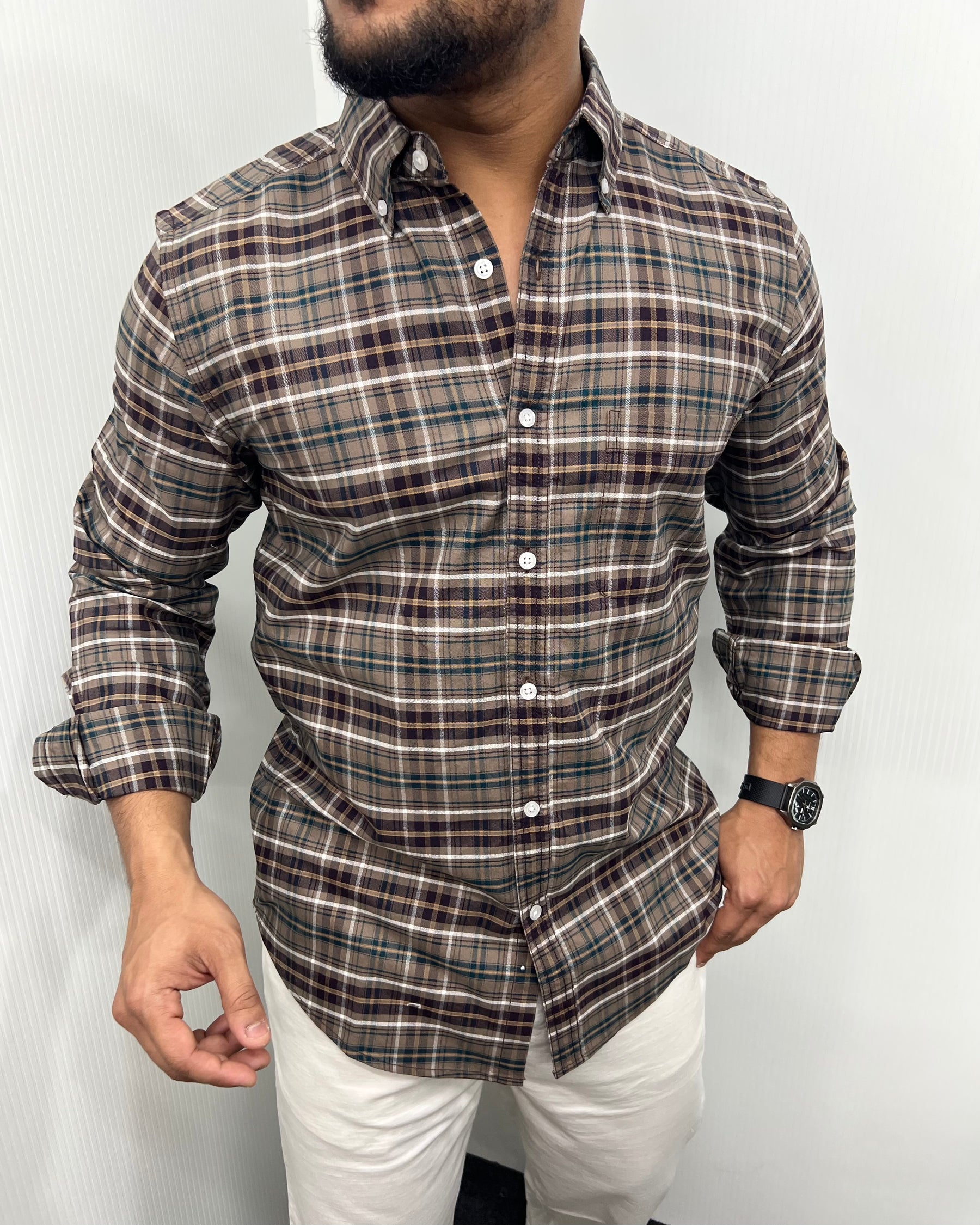 Cotton Oxford Checks Shirt