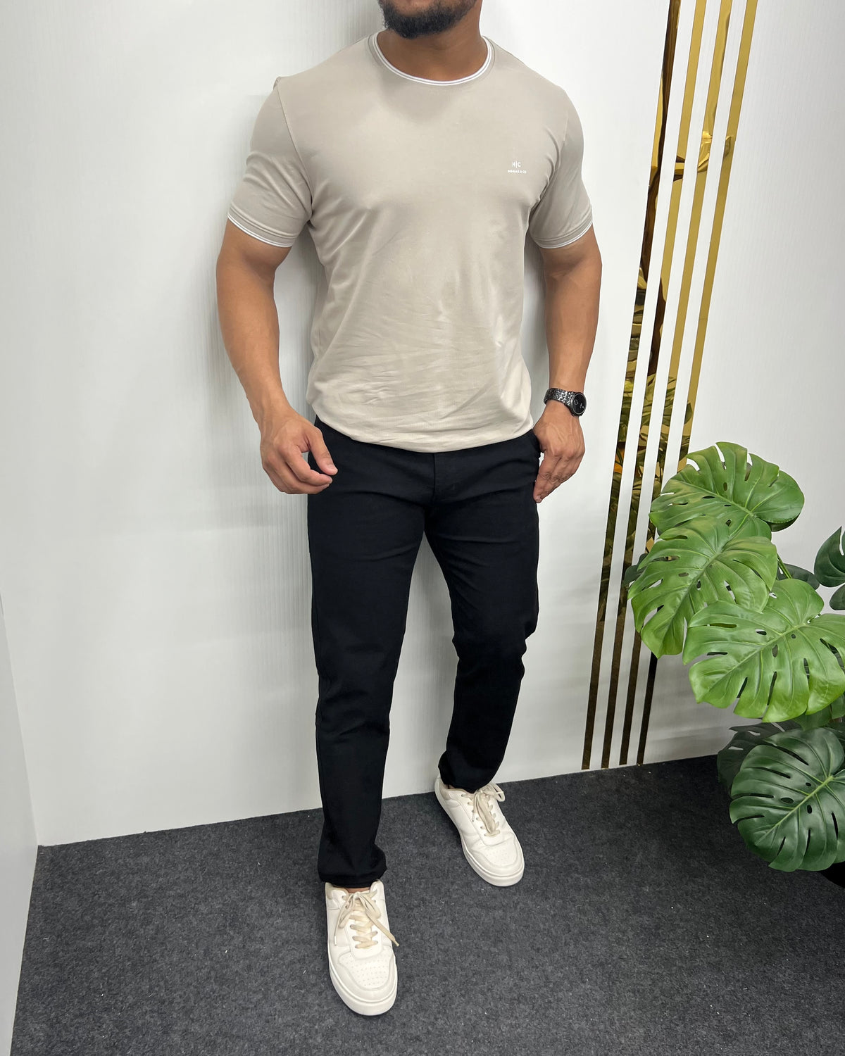 Cream Cotton Matty Round Neck T-Shirt