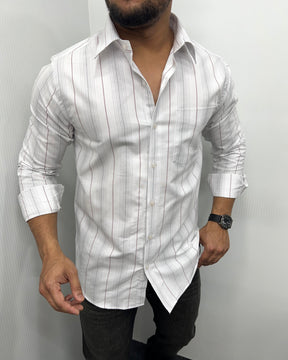 Self Striped Oxford Cotton Shirt