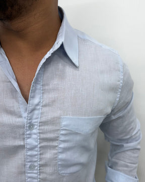 Sky Blue Lyocell Linen Shirt