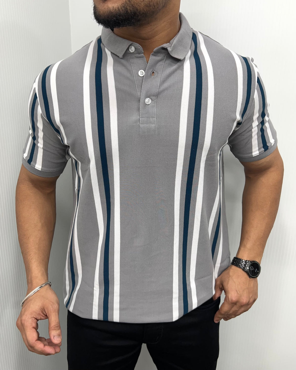 Gray Matty Striped T-Shirt