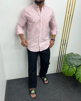 Light Pink Cotton Oxford Striped Shirt