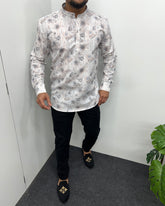 Jari Fabric Printed Premium Short Kurta