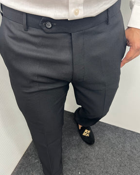 Black Straight Fit Dobby Flexiwaist Business Class Formal Pant